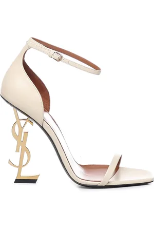 Saint Laurent High Heel Sandals, female, , Size: 11 US Leather Sandals with Golden Heel