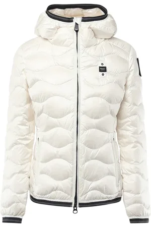 Blauer Winter Jackets, female, , Size: L Quilted Down Jacket with Striped Elastic