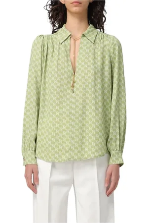 Elisabetta Franchi Blouses, female, , Size: S Silk Blouse Pistachio Elegant Stylish