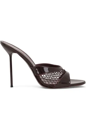 PARIS TEXAS Heeled Mules, female, , Size: 9 US Stiletto Heel Shoes with Mesh Detailing
