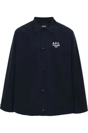 A.P.C. Light Jackets, male, , Size: L Oxford Outerwear with Logo Embroidery