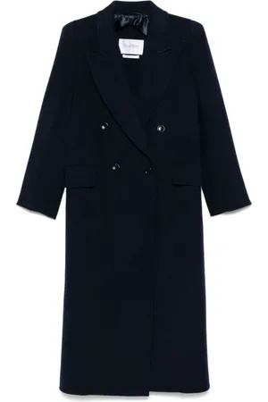 Max Mara Double-Breasted Coats, female, , Size: 2XS Navy Double-Breasted Coat