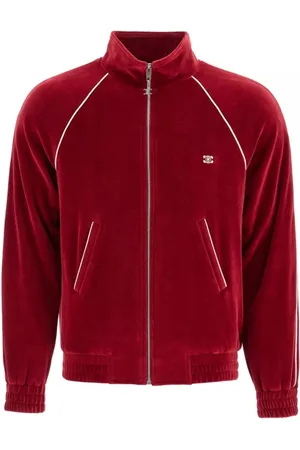 Céline Zip-throughs, male, , Size: M Velvet Sweatshirt with Triomphe Embroidery