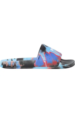 Msgm Sliders, male, , Size: 9 US TieDye Pattern Rubber Slides Sandals