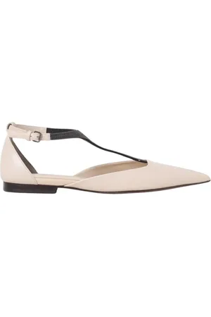 Brunello Cucinelli Ballerinas, female, , Size: 9 US Leather Ballerina Flats with Buckle