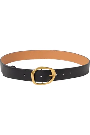 Twin-Set Belts, female, , Size: S Leather Belt with Gold Buckle
