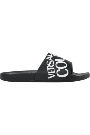 VERSACE Sliders, male, , Size: 6 US Luxurious White Sandals for Men