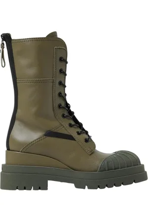 Premiata Lace-up Boots, female, , Size: 7 US Olive LaceUp Combat Boots