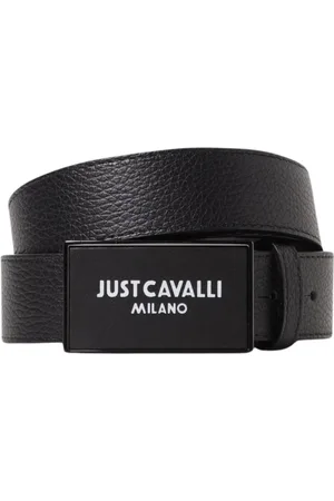 Roberto Cavalli Belts, male, , Size: 110 CM Embossed Buckle Leather Belt
