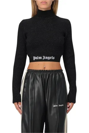 Palm Angels Turtlenecks, female, , Size: XS Glitter Knit Sweater Mock Neck