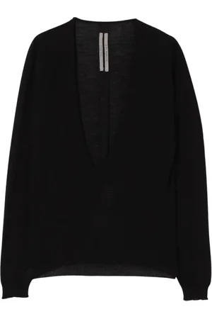 Rick Owens V-neck Knitwear, female, , Size: S Beige V-Neck Knit Cardigan Sweater