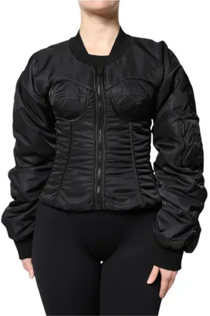 Dolce & Gabbana Bomber Jackets, female, , Size: 2XS Leopard Print Bustier Corset Bomber Jacket
