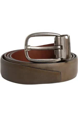 Dolce & Gabbana Belts, male, , Size: 105 CM Classic Metal Logo Buckle Leather Belt