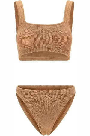 Hunza G Bikinis, female, , Size: ONE SIZE Off-Shoulder Crinkle Swimsuit Square Neckline