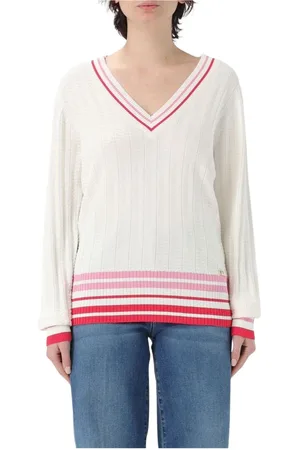 Liu Jo V-neck Knitwear, female, , Size: XS Ribbed V-Neck Sweater