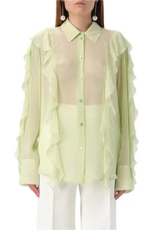 BLUMARINE Shirts, female, , Size: M Ruffle Silk Blouse Shirt