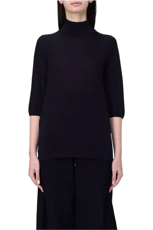 Max Mara Turtlenecks, female, , Size: S Black Merino Wool Sweater