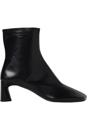 Balenciaga Heeled Boots, female, , Size: 7 US Leather Ankle Boots Block Heel