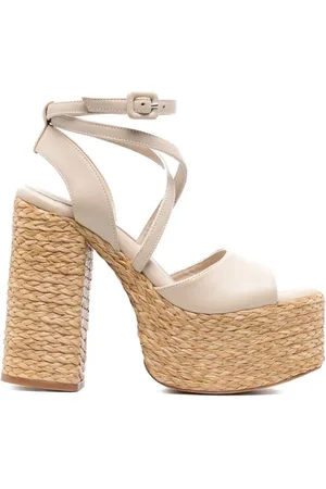 Paloma Barceló High Heel Sandals, female, , Size: 11 US White Sandals with Raffia Sole