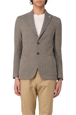 Manuel Ritz Blazers, male, , Size: XS Textured Knit Suit Jacket