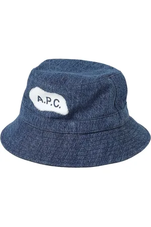 A.P.C. Beanies, female, , Size: 56 CM Denim Bucket Hat with Logo Patch