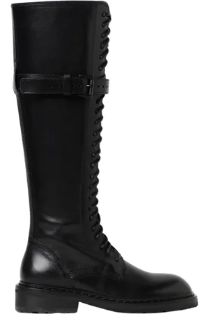 ANN DEMEULEMEESTER Lace-up Boots, female, , Size: 5 1/2 US Leather Knee-High Boots