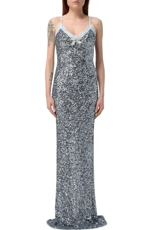 Elisabetta Franchi Gowns, female, , Size: XS Sequin Maxi Dress