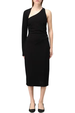 Karl Lagerfeld Midi Dresses, female, , Size: L OneShoulder Midi Dress Asymmetrical Knit