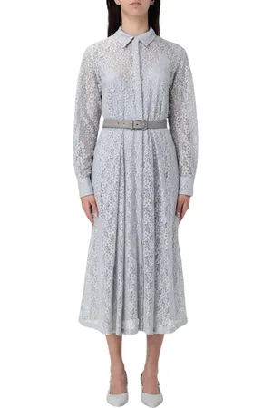 Max Mara Midi Dresses, female, , Size: XS Elegant Grey Lace Dress