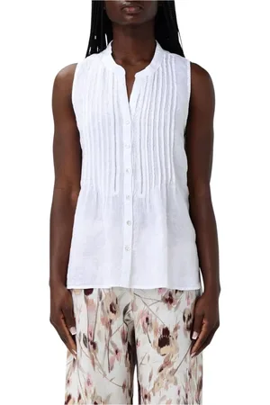 120% Lino Shirts, female, , Size: XS Linen Sleeveless Blouse