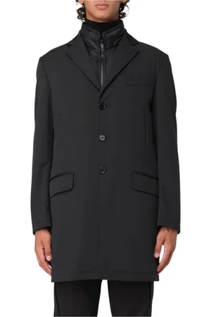 FAY Single-Breasted Coats, male, , Size: 2XL Classic Coat Removable Liner
