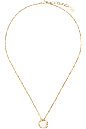 Saint Laurent Necklaces, female, , Size: ONE SIZE Golden Curb Chain Pendant Necklace
