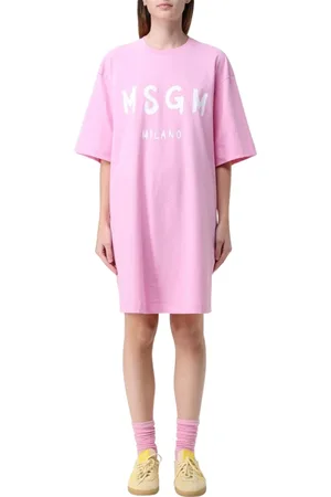 Msgm Short Dresses, female, , Size: S Logo Dress