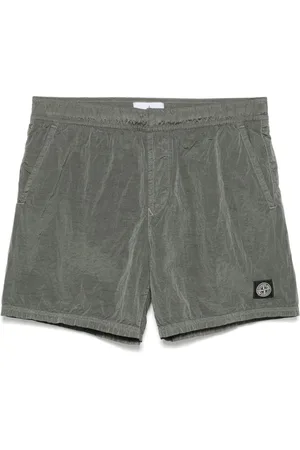 Stone Island Beachwear, male, , Size: XL Forest Swim Shorts Elasticated Waistband