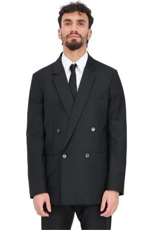 Patrizia Pepe Blazers, male, , Size: L Double-Breasted Jacket with Pockets