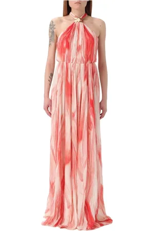 Elisabetta Franchi Maxi Dresses, female, , Size: XS Silk Halter Maxi Dress