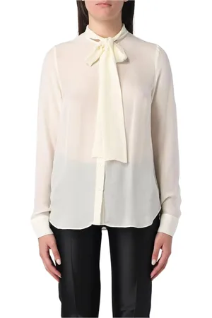 Michael Kors Shirts, female, , Size: L Yellow Cream Tie-Neck Blouse