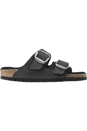 Birkenstock Sliders, female, , Size: 9 US Arizona Big Buckle Shearling Sandal