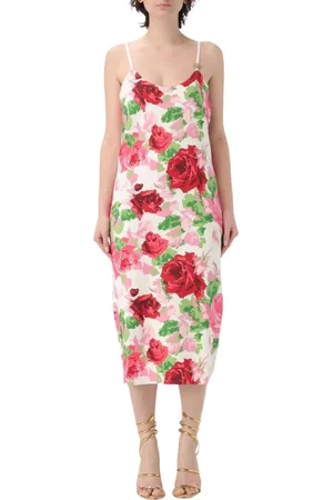 BLUMARINE Midi Dresses, female, , Size: L Elegant Floral Slip Dress