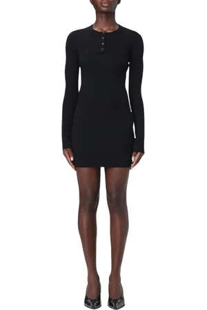 Alexander Wang Knitted Dresses, female, , Size: M Ribbed Knit Mini Dress Button Detail