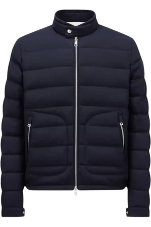 Moncler Light Jackets, male, , Size: 3XL Cashmere Short Down Jacket Navy