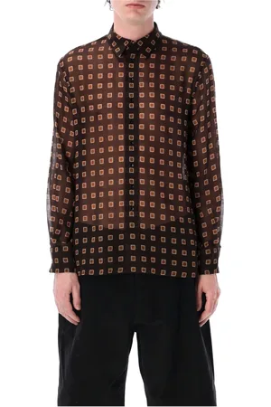 Saint Laurent Casual Shirts, male, , Size: L Ocra Ss25 Wool Shirt