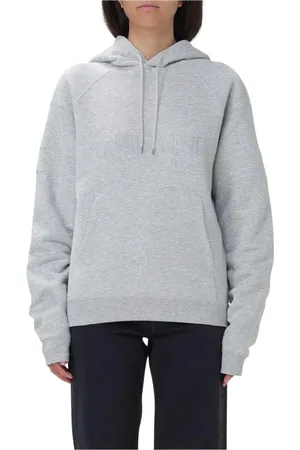 Saint Laurent Hoodies, female, , Size: S Grey Logo Hoodie