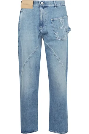 J.W.Anderson Straight Jeans, male, , Size: W32 Twisted Workwear Jeans with Hidden Zip