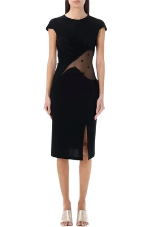 Givenchy Party Dresses, female, , Size: S Sheer Panel Midi Dress