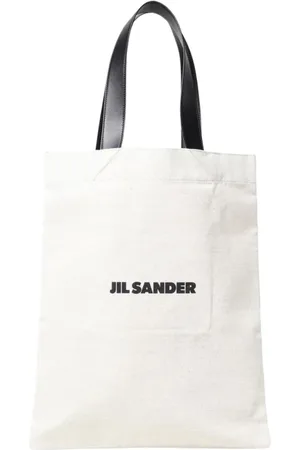 Jil Sander Tote Bags, female, , Size: ONE SIZE Canvas Tote Bag with Leather Handles