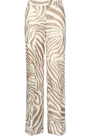 Guess Wide Trousers, female, , Size: M Animal Print Flared Trousers
