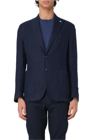 Manuel Ritz Blazers, male, , Size: 2XL Green Linen Suit Jacket Stylish