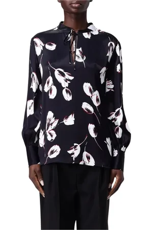 HUGO BOSS Blouses, female, , Size: M Silk Tulip Print Blouse