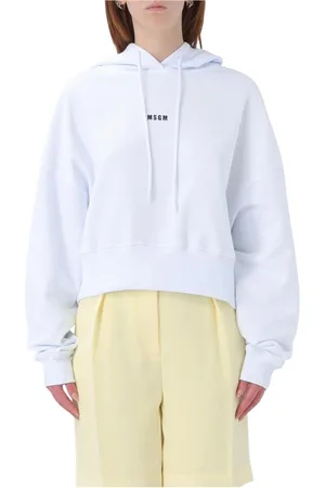 Msgm Sweatshirts, female, , Size: S Cropped Hoodie Sweatshirt